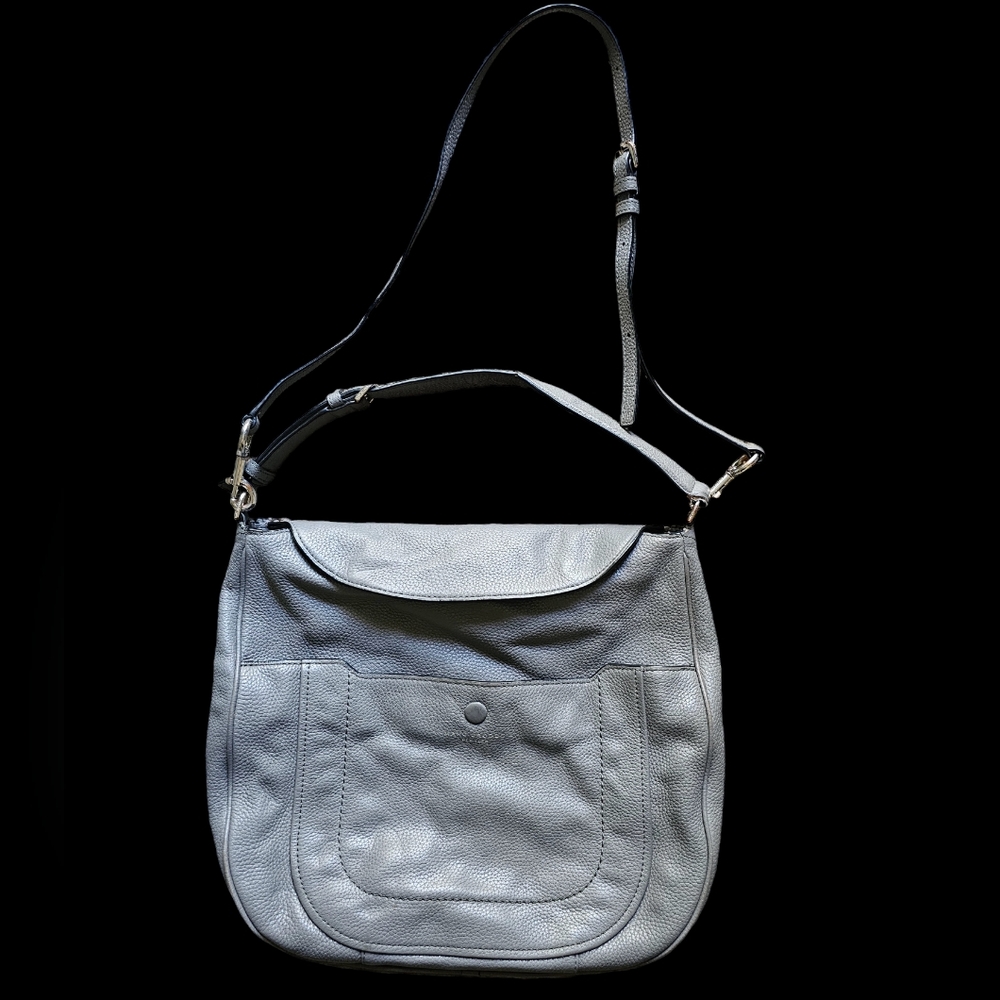 Marc Jacobs gray pebble leather shoulder crossbody bag